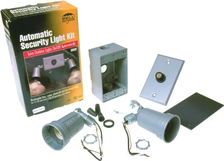 Hubbell 5883-5 Flood Light Kit, 2.12 in L x 2.75 in W x 10.938 in H Dimensions, Gray Fixture, Incandescent Lamp