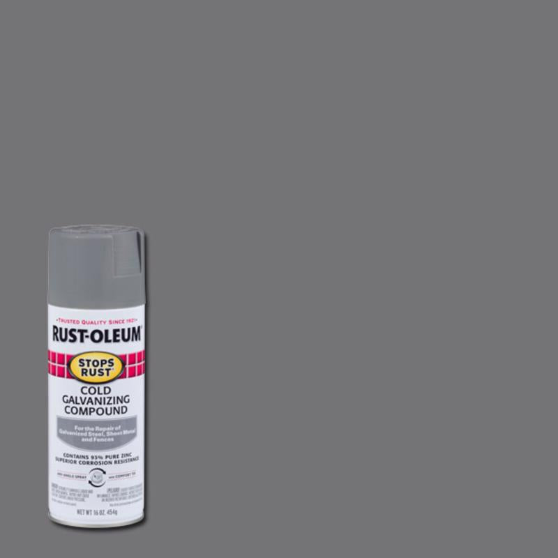 Rust-Oleum Stops Rust Flat/Matte Gray Cold Galvanizing Compound Spray 16 oz, Pack of 6