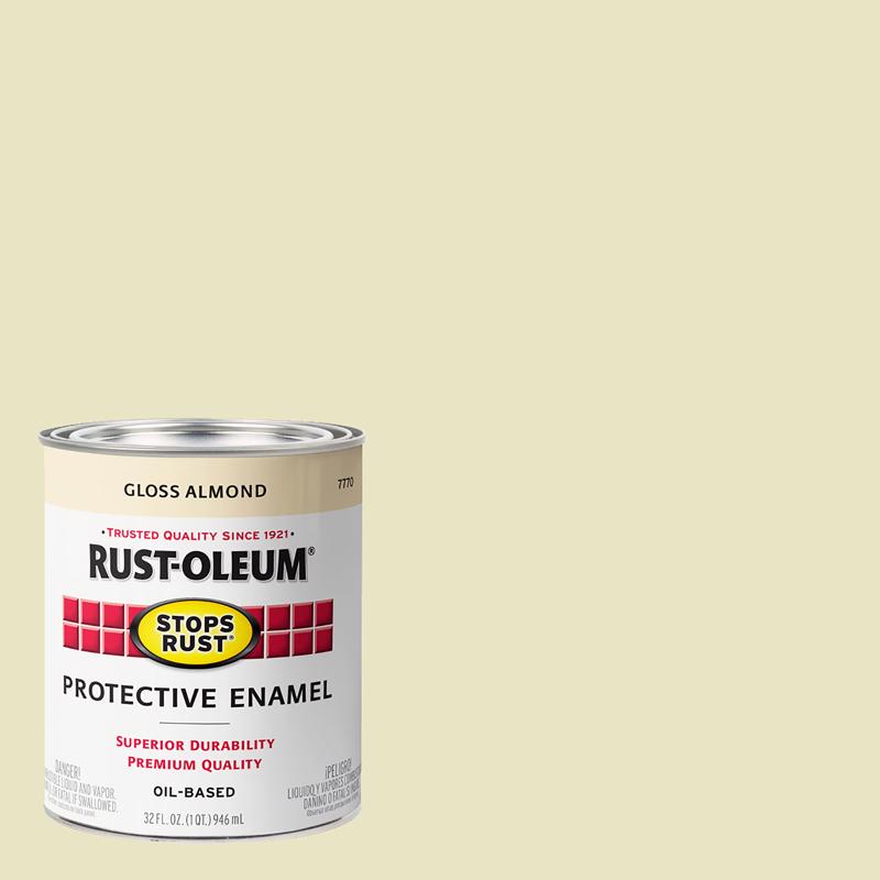 Rust-Oleum Stops Rust Indoor and Outdoor Gloss Almond Oil-Based Protective Paint 1 qt, Pack of 2