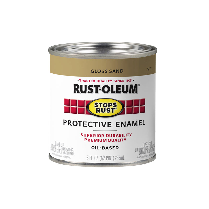 Rust-Oleum Stops Rust Indoor and Outdoor Gloss Sand Oil-Based Protective Paint 0.5 pt