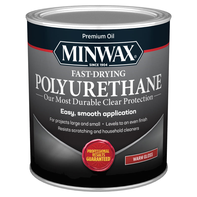 Minwax Gloss Clear Oil-Based Fast-Drying Polyurethane 1 qt, Pack of 4