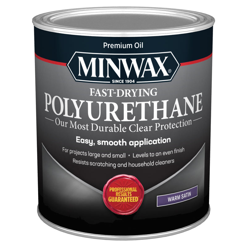 Minwax Satin Clear Oil-Based Fast-Drying Polyurethane 1 qt, Pack of 4