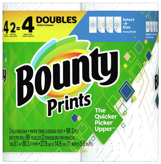 Bounty 66660 Double Roll Paper Towel, 2-Ply, White, 2 PK, Pack of 6