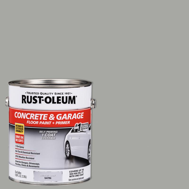 Rust-Oleum Satin Armor Gray Acrylic Concrete & Garage Floor Paint 1 gal, Pack of 2