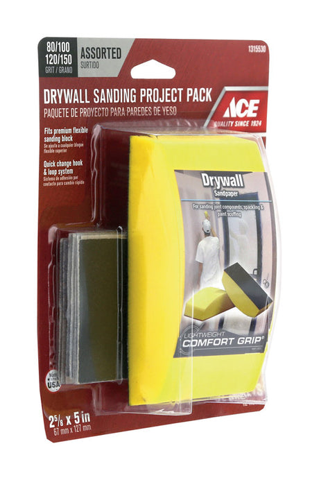 Ace 2-5/8 in. W X 5 in. L Assorted 150 Grit Sanding Block Kit