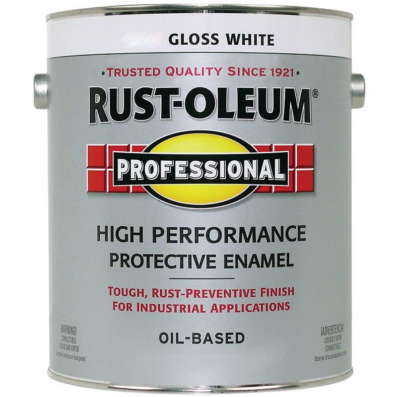 RUST-OLEUM PROFESSIONAL 242256 Protective Enamel, Gloss, White, 1 gal Can, Pack of 2