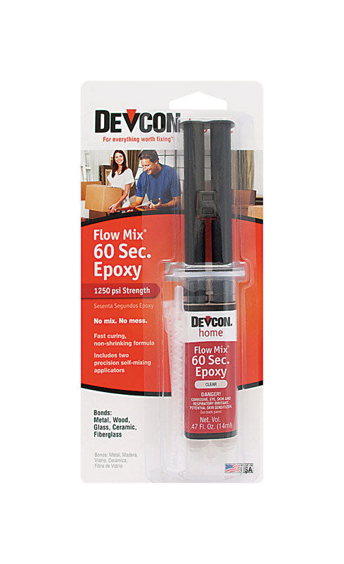 Devcon Flow-Mix 60 Sec High Strength Clear Epoxy 0.47 oz, Pack of 6