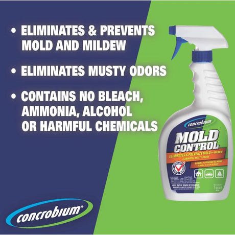 Concrobium 025-001 Mold Control, 1 gal, Liquid, Odorless, Clear, Pack of 4
