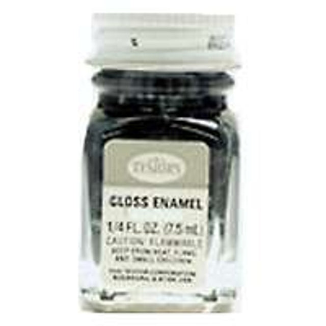 Testors 1147TT Enamel Paint, Gloss, Black, 0.25 oz Bottle