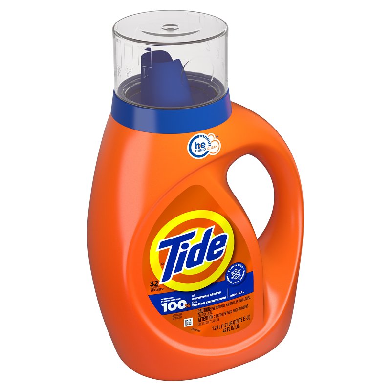 Tide 80762760 High-Efficiency Laundry Detergent, 42 fl-oz Bottle, Liquid, Original, Pack of 6