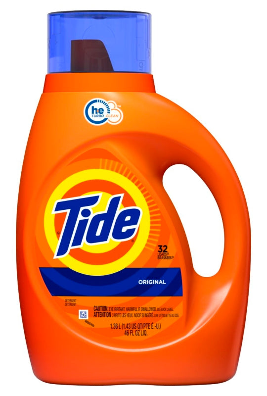 Tide 80762760 High-Efficiency Laundry Detergent, 42 fl-oz Bottle, Liquid, Original, Pack of 6