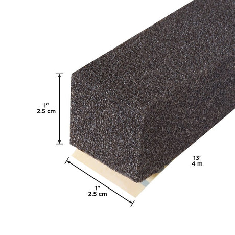 M-D 52052 Expandable Weatherseal, 1 in W, 13 ft L, 1 in Thick, Foam, Black