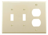 Eaton Wiring Devices PJ28LA Combination Wallplate, 7-1/4 in L, 6 in W, Mid, 3 -Gang, Polycarbonate, Light Almond
