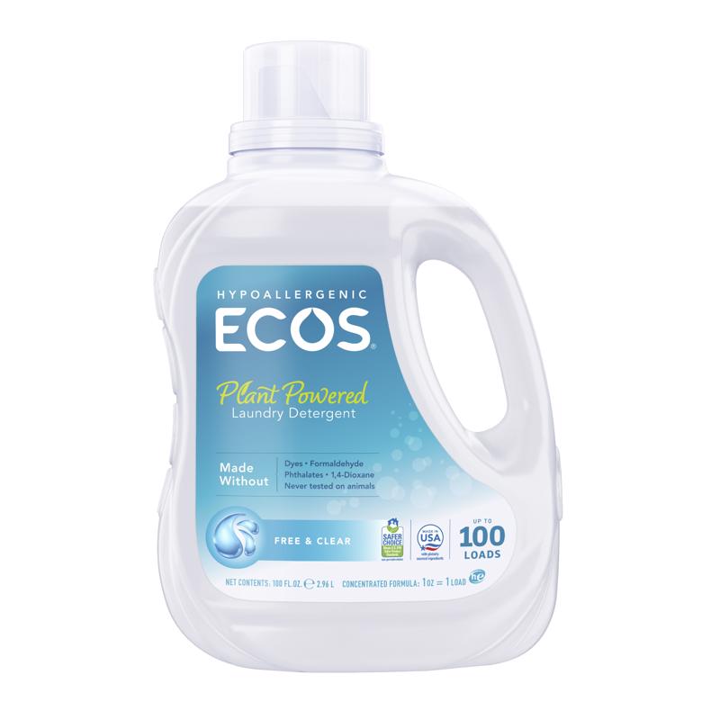 ECOS PRO Free & Clear Scent Laundry Detergent Liquid 100 oz 1 pk, Pack of 4