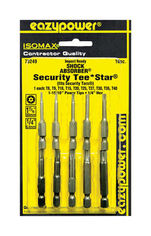 Eazypower Isomax Torx 1-15/16 in. L Impact Security Insert Bit Set Chrome Vanadium Steel 10 pc