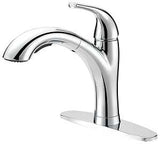 Boston Harbor TOBI21040009CP Pull-Out Kitchen Faucet, 1.8 gpm, 1-Handle, 1, 3-Faucet Hole, Metal/Plastic, Deck