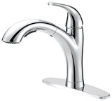 Boston Harbor TOBI21040009CP Pull-Out Kitchen Faucet, 1.8 gpm, 1-Handle, 1, 3-Faucet Hole, Metal/Plastic, Deck