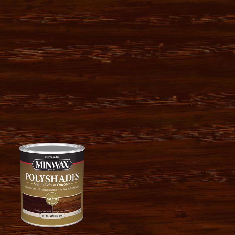 Minwax PolyShades Semi-Transparent Satin Mission Oak Oil-Based Stain/Polyurethane Finish 1 qt