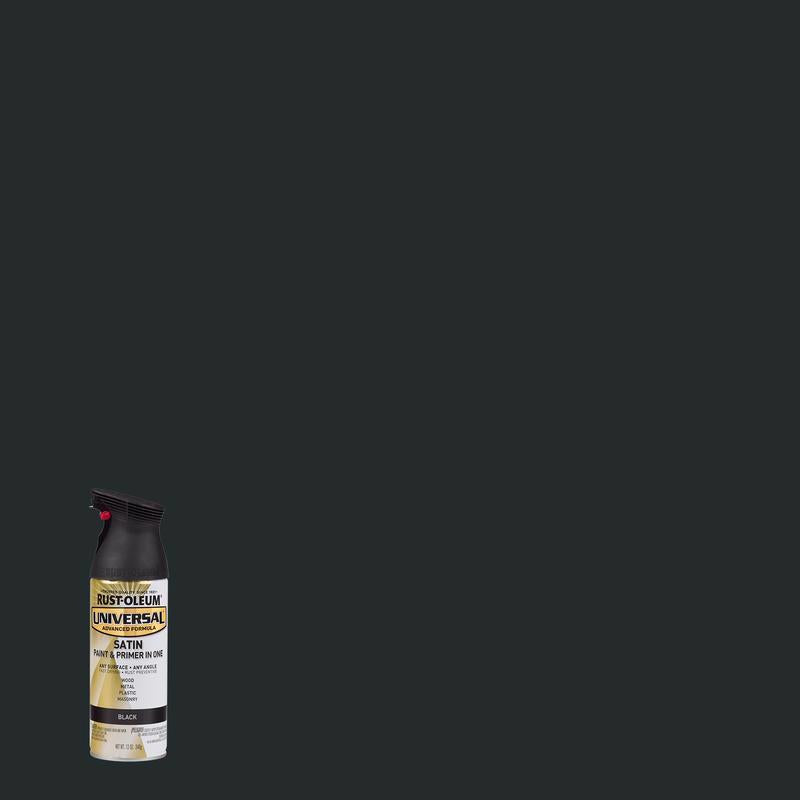 Rust-Oleum Universal Satin Black Spray Paint 12 oz, Pack of 6