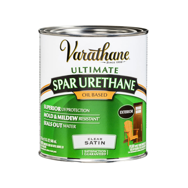 Varathane Ultimate Satin Clear Oil-Based Spar Urethane 1 qt, Pack of 2