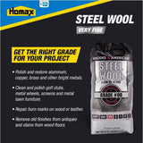 Rhodes American 00 Grade Very Fine Steel Wool Pad 12 pk, Pack of 6