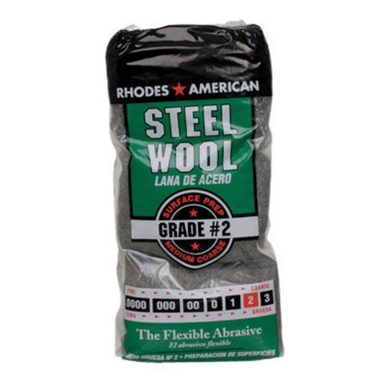 Rhodes American 2 Grade Medium/Coarse Steel Wool Pad 12 pk, Pack of 6