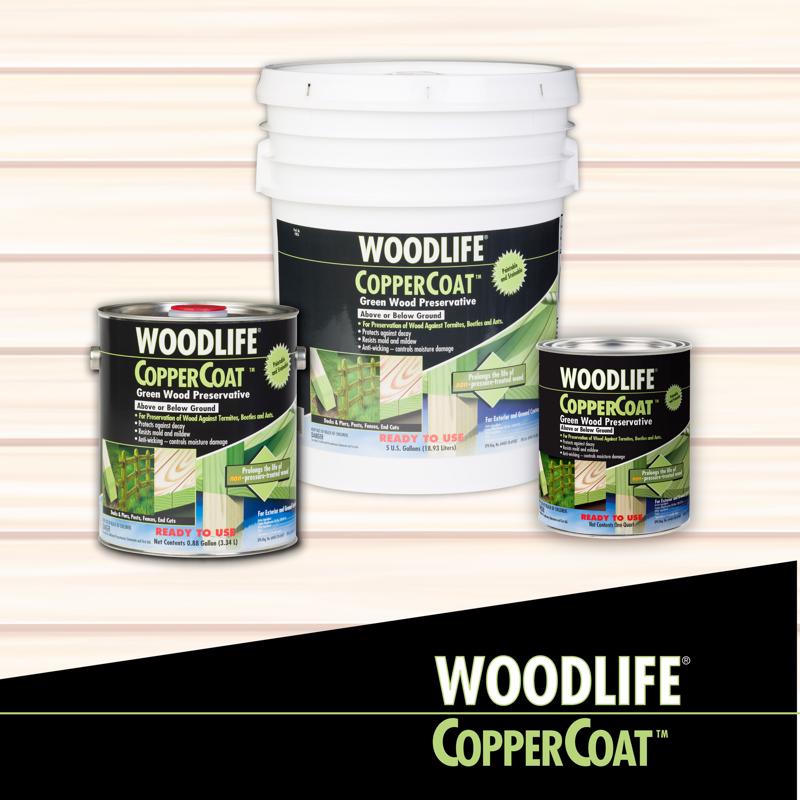 Woodlife Coppercoat Green Water-Based Wood Preservative 0.88 gal, Pack of 4