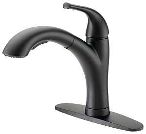 Boston Harbor TOBI21040011BL Pull Out Kitchen Faucet, 1.8 gpm, 1-Handle, 1, 3-Faucet Hole, Metal/Plastic, Deck