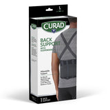 Curad ORT22200LD Back Support with Suspenders, L, Fits to Waist Size: 34 to 38 in, Hook and Loop