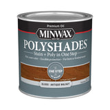 Minwax PolyShades Semi-Transparent Gloss Antique Walnut Stain/Polyurethane Finish 1/2 pt, Pack of 4