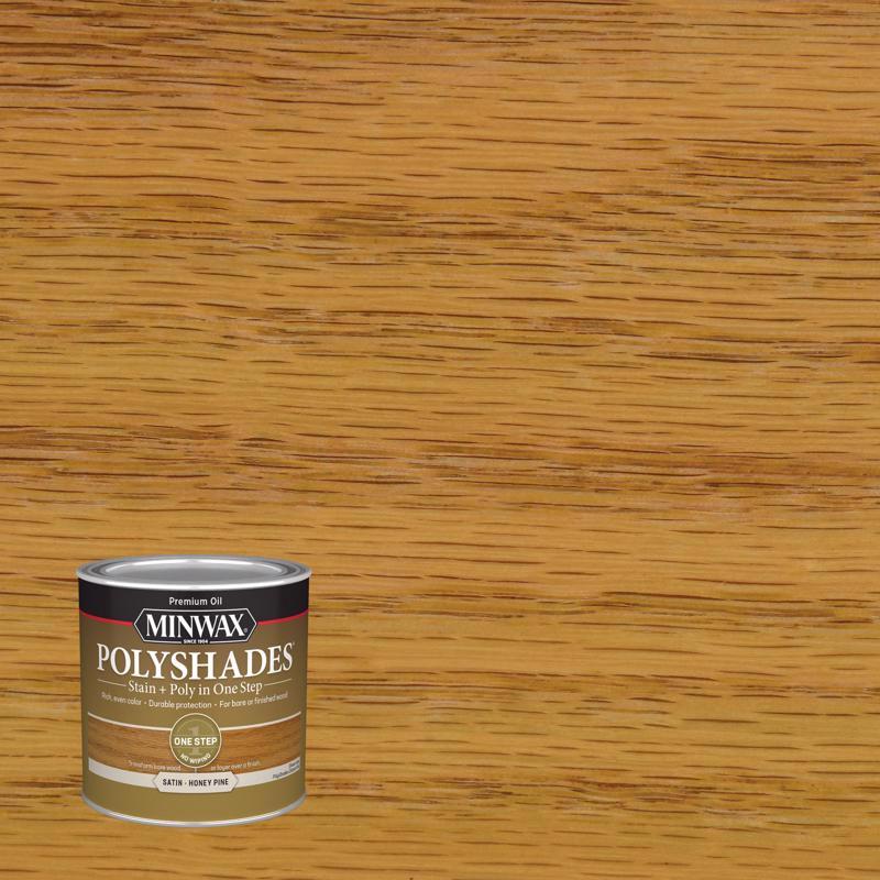 Minwax PolyShades Semi-Transparent Satin Honey Pine Oil-Based Stain/Polyurethane Finish 1/2 pt