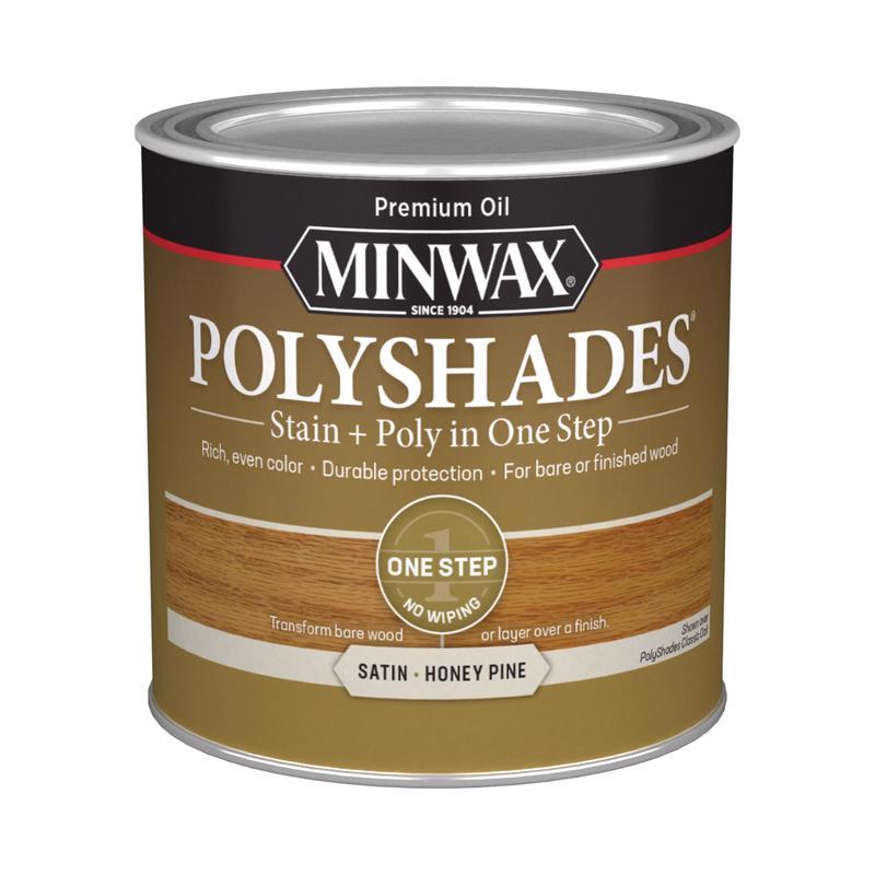 Minwax PolyShades Semi-Transparent Satin Honey Pine Oil-Based Stain/Polyurethane Finish 1/2 pt