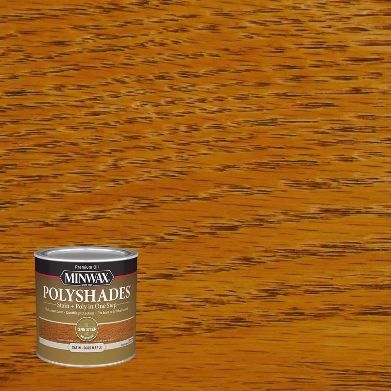 Minwax PolyShades Semi-Transparent Satin Olde Maple Oil-Based Stain/Polyurethane Finish 1/2 pt