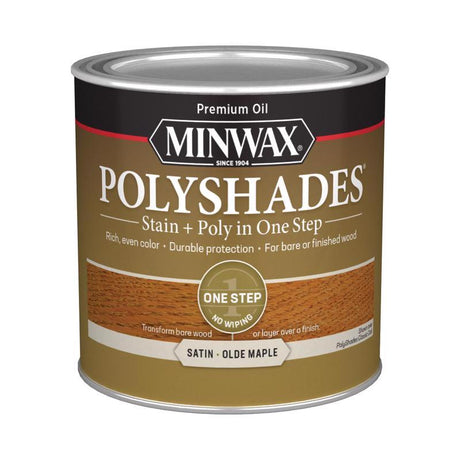 Minwax PolyShades Semi-Transparent Satin Olde Maple Oil-Based Stain/Polyurethane Finish 1/2 pt