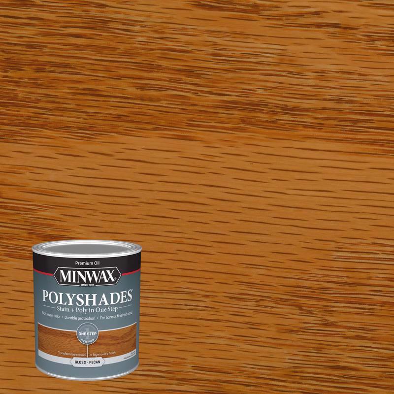 Minwax PolyShades Semi-Transparent Gloss Pecan Oil-Based Stain/Polyurethane Finish 1 qt