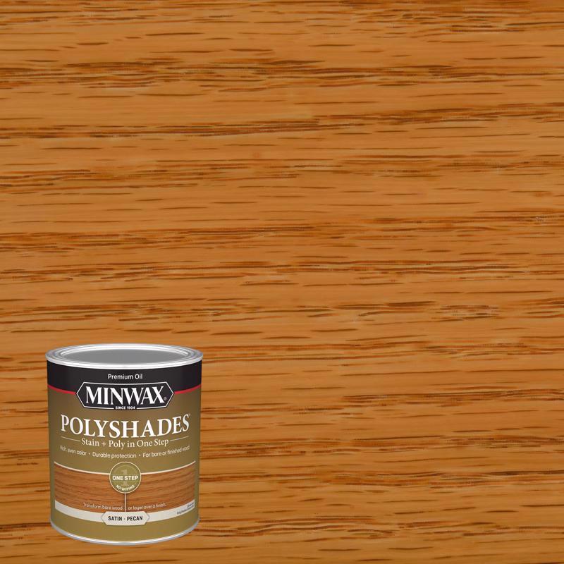 Minwax PolyShades Semi-Transparent Satin Pecan Oil-Based Stain/Polyurethane Finish 1 qt