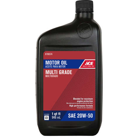 Ace 20W-50 4-Cycle Multi Grade Motor Oil 1 qt 1 pk, Pack of 6