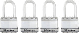 Master Lock Magnum Series M1XQLF Padlock, 1-3/4 in W Body, Keyed Alike Key, 5/16 in Dia Shackle, Silver