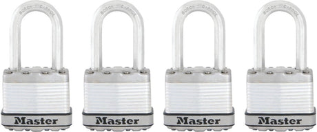 Master Lock Magnum Series M1XQLF Padlock, 1-3/4 in W Body, Keyed Alike Key, 5/16 in Dia Shackle, Silver