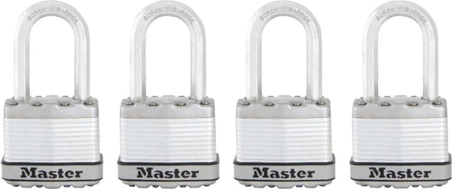 Master Lock Magnum Series M1XQLF Padlock, 1-3/4 in W Body, Keyed Alike Key, 5/16 in Dia Shackle, Silver