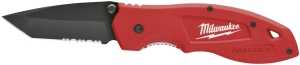 Milwaukee FASTBACK Series 48-22-1530 Utility Knife, 3 in L Blade, Stainless Steel Blade, Contour-Grip Handle, Red Handle