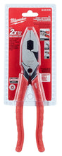 Milwaukee 48-22-6100 Lineman's Plier with Crimper, 9 in OAL, 1.77 in Cutting Capacity, Red Handle, Comfort-Grip Handle