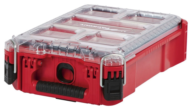 Milwaukee PACKOUT 48-22-8435 Organizer, 75 lb Capacity, 9.72 in L, 15.24 in W, 4.61 in H, 5-Compartment, Plastic, Red