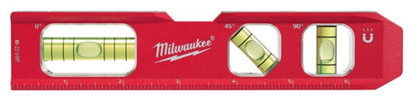 Milwaukee 48-22-5107 Compact Billet Torpedo Level, 7 in L, 3-Vial, Magnetic, Aluminum, Red