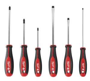 Milwaukee 48-22-2706 Screwdriver Kit, 6-Piece, Specifications: Phillips and Slotted Tip, 5/16 in Tip Size