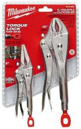 Milwaukee 48-22-3602 Locking Plier Set, Silver Handle