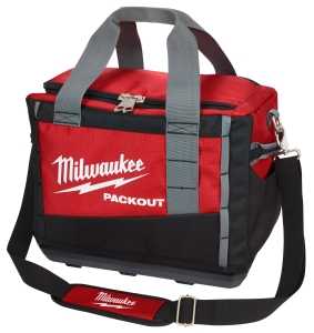 Milwaukee 48-22-8321 Tool Bag, 9.6 in W, 15 in D, 12.2 in H, 2-Pocket, Polyester, Black/Red