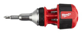 Milwaukee 48-22-2330 Ratcheting Multi-Bit Driver, 1/4 in Drive, Hex Drive, 4.55 in OAL, Plastic Handle, Magnetic