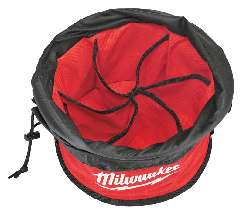 Milwaukee 48-22-8170 Parachute Organizer Bag, 1.97 in W, 11.81 in D, 11.02 in H, 9-Pocket, Canvas, Black/Red