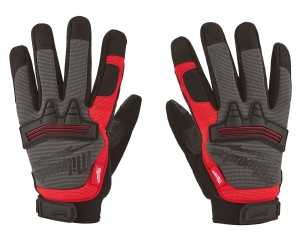 Milwaukee 48-22-8732 Multi-Purpose Work Gloves, Unisex, L, 7.53 to 7.73 in L, Hook-and-Loop Cuff, Leather, Black/Red